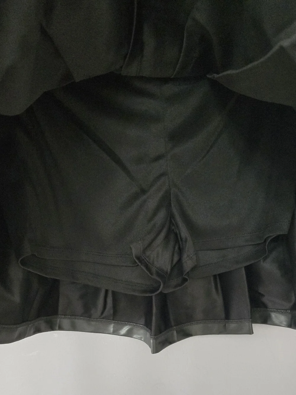 Justice Black Faux Leather Pleated Skater Skirt with Snoopy Stripe Belt